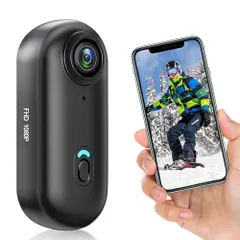 Yolanda 1080Pアクションカメラ ウェアラブルカメラ 120度広角小型Vlogビデオカメラ ボディカメラ WiFi スマホ連携 バッテリー寿命150分 連続録画 30m防水(IPX8) Android/IOS対応 軽量 Vlog 旅行 アウトドアpo