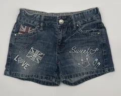 【新入荷!!】☆セット割対応☆ ブルークロス キッズ ショートパンツ ジーンズ サイズS 約140cm相当 （2362）