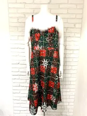 749 キャバクラ ドレス ミディ クリスマス柄ドレス ファー 大きいサイズ キャミソール 総柄 ナイトドレス キャバドレス XL