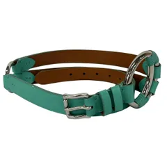 RalphLauren(ラルフローレン) ベルト M - ライトグリーン×シルバー レザー