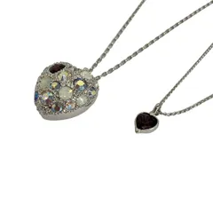 SWAROVSKI(スワロフスキー) アクセサリー美品  - シルバー×パープル×マルチ ネックレス×2点/ハート
