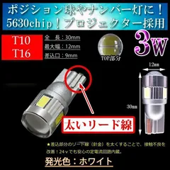 ポジション灯 車幅灯12V 24V 対応 T10 T16 ホワイト LED バルブ 2個 車検対応 6500K 無極性 ルノー アヴァンタイム メガーヌ MF MK ラグナ GL7X ルーテシア BF BK 