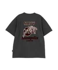新品 [Avirex] [アヴィレックス] MIL. ACADEMY T-SHIRT US.NAVY ミリタリーアカデミー 半袖 Tシャツ メンズ M 410 チャコール 783-5134027