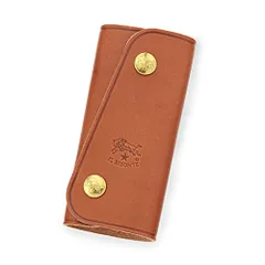 新品 [IL BISONTE (イルビゾンテ)] キーケース レザー 本革 牛革 レディース メンズ ユニセックス サイズ:11cm ブラウン あか茶