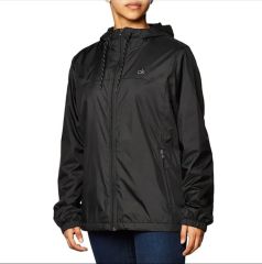 レディース カルバン・クライン フリース 裏起毛 ウィンドブレーカー 防風 ジップアップ ジャケット