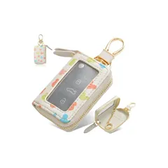 【新品】 [lamawin] スマートキーケース 革 キーケース レディースキーケース スマートキーケース 人気 可愛い カバー型 キーホルダー キーケース スマートキー 車キーケース キーカバー かわいい シボ革 カラビナ付き キーリング キーチェーン  0