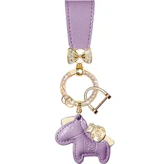 【新品】 [DELUXEFOX] 馬 キーホルダー 【馬駄福財】 リボン 革製 バッグチャーム 可愛い ゴールデンマネーバッグ かわいい おしゃれ 飾り 馬デザインチャーム スマートキー キーリング 車 アクセサリー レディース キーケース 年賀ギフトに適 0