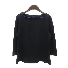 イネド INED カットソー ボートネック 七分袖 9 M 濃紺 ネイビー /MS