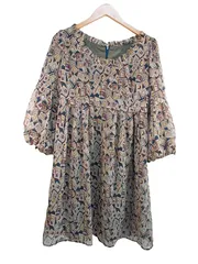 k03250804086　Lois CRAYON　Mサイズ　ベージュ×緑×茶色×黄色×紫×黒　　ワンピース or ドレス　ワンピース　春夏