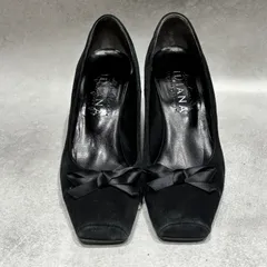 DIANA ダイアナ パンプス リボン ブラック ハイヒール 日本製 レディース ヒールパンプス スクエアトゥ リボンデザイン フォーマル パーティーシューズ 黒パンプス DIANAパンプス サイズ23cm ブランド靴 エレガントパンプス