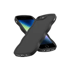 【新品】 iPhone SE3 用 ケース iPhone SE2 用 ケース iPhone8 用 ケース iPhone7 用 ケース 耐衝撃 TPU 薄型 カバー シリコン ウェーブ 全面保護 指紋防止 ストラップホール付き かわいい レンズ保護 アイフォ 0