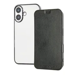 【新品】 Ryo楽々生活館 スマホケース 対応 iPhone 16 6.1インチ 2024 手帳型 カード収納 スタンド iPhone16 用 ケース 全面保護 耐衝撃 アイフォン 16 保護 カバー ブラック 1