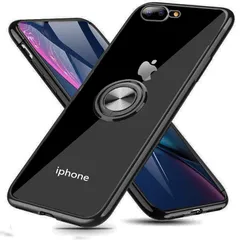 【新品】 iPhone 8 Plus 用 ケース iPhone 7 Plus 用 ケース リング付き クリア 透明 TPU 耐衝撃 車載ホルダー対応 スタンド機能 防塵 薄型 軽量 落下防止 一体型 変形防止 全面保護カバー アイフォン8P/7P 用 ケー 0