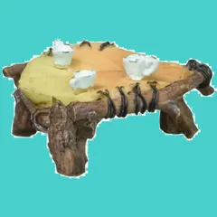 & インテリア (ガーデニング H2.5×W5.5×D4cm ウッドテーブル 装飾 ミニチュア マスコット series) 動物 オブジェ 置物 GM-4288 かわいい 松野ホビー