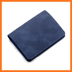 【新品】 [Pepcyo] カードケース 二つ折り免許証 ケース 小銭入れ 免許証入れ PU革 カード入れ分離式 本革 定期入れ 薄型 大容量 軽量ケース カード入れ クレジット お札入れ 小さい財布 (ネイビーブルー) 1