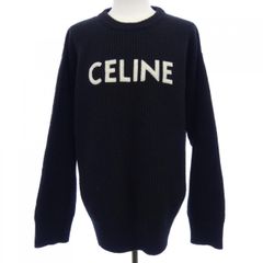 CELINEパッチ付きオーバーサイズ クルーネックセーター / リブ編みウール CELINEパッチ付きオーバーサイズ クルーネックセーター / リブ編み