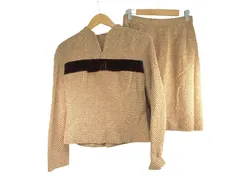 k03250701065　M'S GRACY　9　茶色×ベージュ　Sサイズ程度　オールインワンセットアップ　セットアップ　秋冬