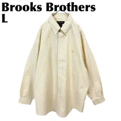 【新品極美品】 Brooks Brothers ロゴ長袖シャツ L ストライプ