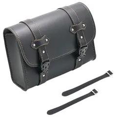 mamota バイク サイドバッグ ツーリングバッグ カバン 小物入れ 防水 鞄 工具 ツールバッグ PUレザー 合皮 大容量 黒 ブラック (1個) [1個]