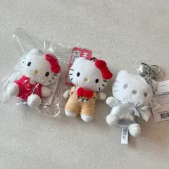 (まとめ売り) サンリオ ハローキティ 正規品 サスペンダー シルバー ぬいぐるみ キーホルダー