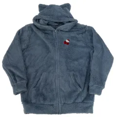 【中古】アウターウェア ハローキティ 猫耳フード付き ボアパーカー ブルー フリーサイズ 「HELLO KITTY×ad thie」