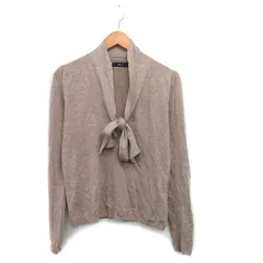 ザラ ZARA KNIT ニット セーター 長袖 リボン シンプル L ベージュ /KT28