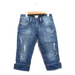 ディーゼル DIESEL 国内正規品 ダメージ加工 デニム ジーンズ クロップド丈 26 ブルー 青 /KT19