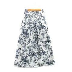 リリーブラウン Lily Brown フレア スカート ロング コットン 花柄 0 ホワイト 白 /KT7