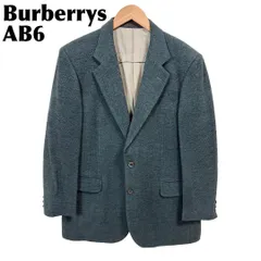 【美品】 Burberrys 絹混テーラードジャケット AB6 濃グリーン