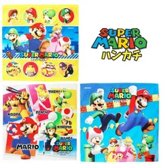ハンカチ スーパー マリオ ニンテンドウ  キッズ キャラクタ ルイージ クッパ ピー