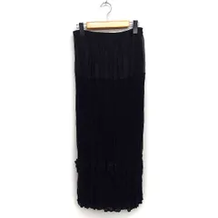 ネロ nero ギャザースカート ロング丈 切替メッシュ シフォン 40 ブラック 黒 /FT21