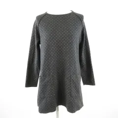 ザラ ZARA Girls カットソー ワンピース ミニ 長袖 ドット チャコールグレー 164 *E900