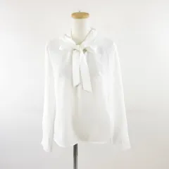 シーイン SHEIN カットソー ブラウス 長袖 白 S *A488