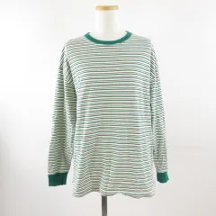 アメリカンホリック AMERICAN HOLIC カットソー Tシャツ ロンT 長袖 ボーダー 緑 M *T534