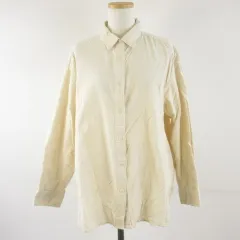 ユニクロ UNIQLO コーデュロイシャツ 長袖 ライトベージュ M *T647