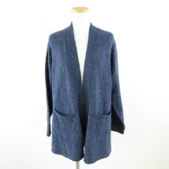 ニットカーディガン 長袖 青 M *A629