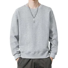 【新品】 [FJLTDCP] トレーナー メンズ 秋服 長袖 丸襟 パーカー tシャツ おしゃれ ゆったり カジュアル 大きいサイズ 無地 プルオーバー メンズ 人気 快適トップス カジュアル 秋冬春服 gray -L 1