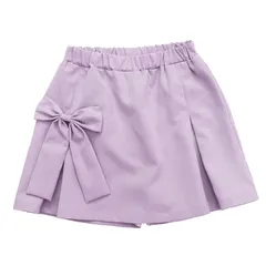 【新品】 [Bee] ビー スコート キュロットパンツ スカパン スカート リボン ウエストゴム ガールズ 女の子 キッズ 春 夏 秋 baa03331 130cm ラベンダー 0