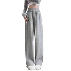 【新品】 [Sillictor] ワイドパンツ レディース スウェット ロング パンツ スラックス ズボン ガチョウパンツ 人気 カジュアル イージーパンツ 春 夏 秋 yc181lgr-M 1