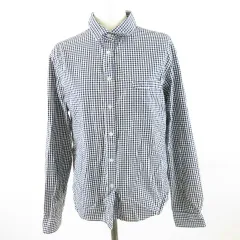コムサイズム COMME CA ISM シャツ 長袖 ギンガムチェック 紺 白 L *A500