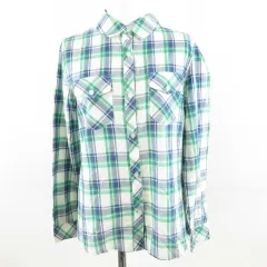 セシルマクビー CECIL McBEE チェックシャツ 長袖 緑 白 M *A332