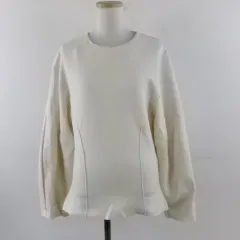 ザラ ZARA カットソー 長袖 ストレッチ オフホワイト 白 L *T861