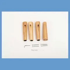 天然木（ラバーウッド）のソファ脚（４本セット）「W5.5×D5.5×H20cm」（脚裏フェルト付き）No.54／ナチュラル