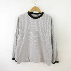 B&Y ユナイテッドアローズ BEAUTY&YOUTH ビューティー&ユース カットソー Tシャツ 長袖 ボーダー グレー L *T235