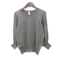 ルクールブラン le.coeur blanc ニット カットソー 七分袖 切替 38 M グレー /MN