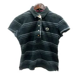 23区 オンワード樫山 SPORT ポロシャツ ボーダー 半袖 M グレー /MN