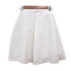 レイビームス Ray Beams フレアスカート ひざ丈 0 XS 白 ホワイト /MN