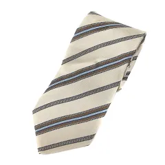 アラ ARA Verde Vent ネクタイ レギュラータイ ストライプ 絹 シルク ベージュ /MN ●RY