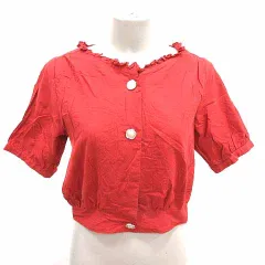 ナイスクラップ NICE CLAUP continuer de NICE CLAUP ブラウス シャツ 五分袖 赤 レッド /YK