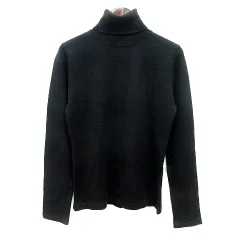 コムサイズム COMME CA ISM ニット カットソー タートルネック 長袖 M 黒 ブラック /MN ●RY